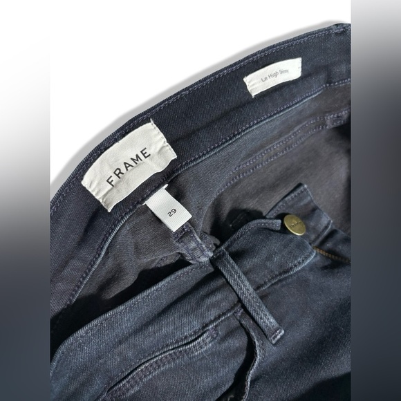 FRAME Denim - Le High Skinny Double Triangle Raw Hem Jeans | Keen Dark Wash | 29 - Picture 13 of 16